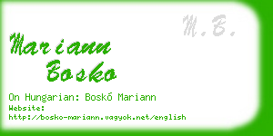 mariann bosko business card